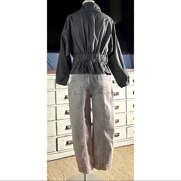 Anthropologie Puff Sleeve Grey Utility Jacket NWT New XS - Picture 13 of 16